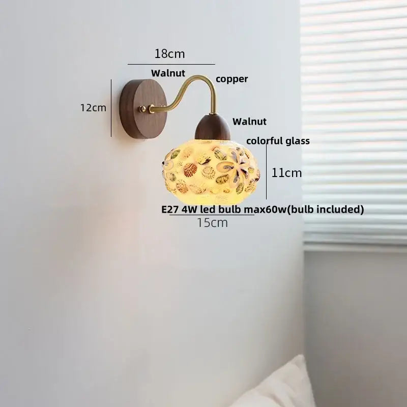 DecorBites™ LED Tiffany Style Wall Lights Pull Chain Sconce Colorful Glass Stair Fixture