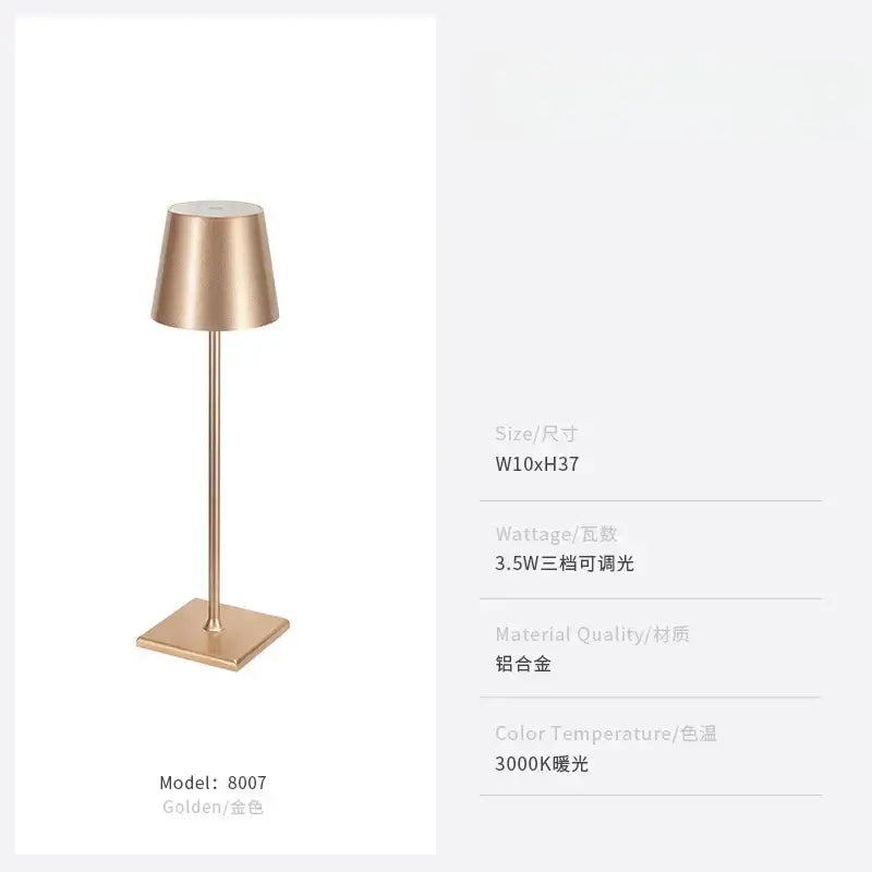 Lampe de table LED tactile DecorBites™ pour la maison, le bureau ou l'hôtellerie avec chargement USB