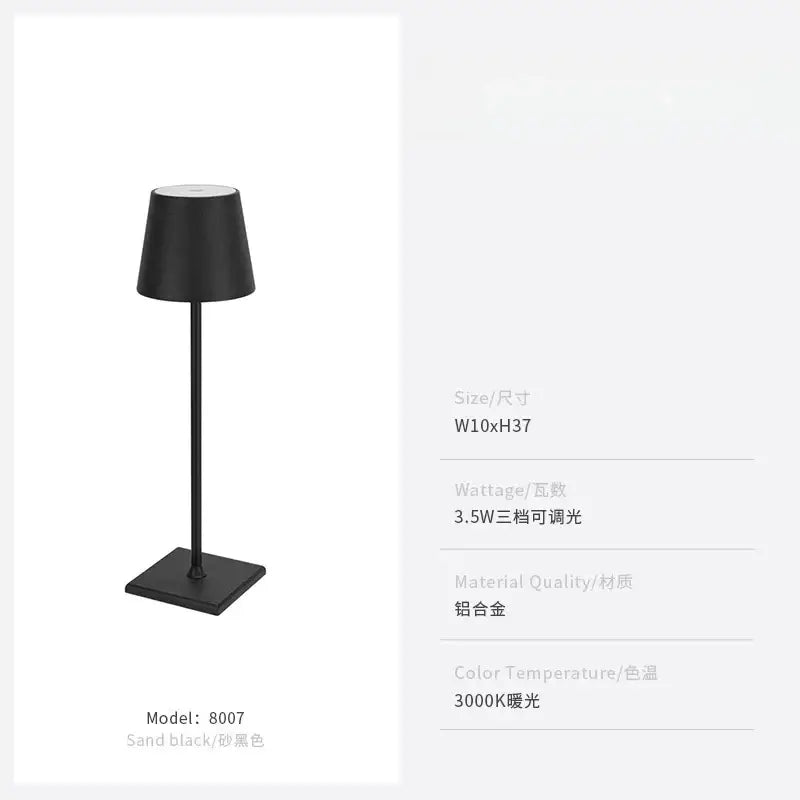 Lampe de table LED tactile DecorBites™ pour la maison, le bureau ou l'hôtellerie avec chargement USB