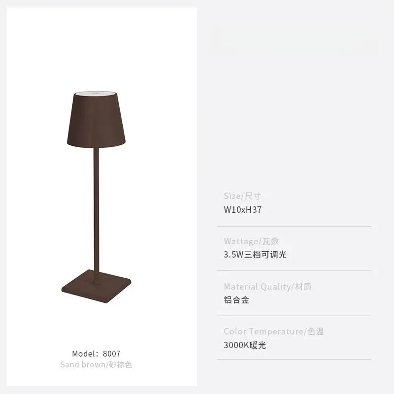 Lampe de table LED tactile DecorBites™ pour la maison, le bureau ou l'hôtellerie avec chargement USB