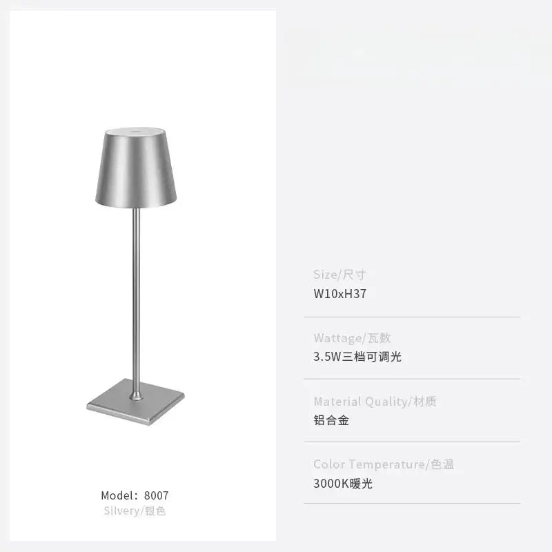 Lampe de table LED tactile DecorBites™ pour la maison, le bureau ou l'hôtellerie avec chargement USB