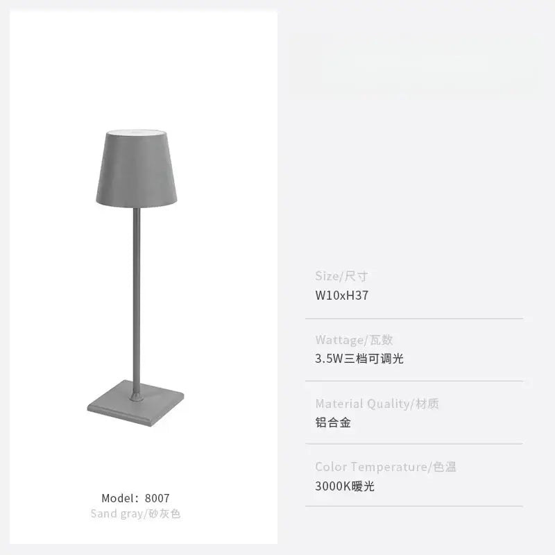 Lampe de table LED tactile DecorBites™ pour la maison, le bureau ou l'hôtellerie avec chargement USB