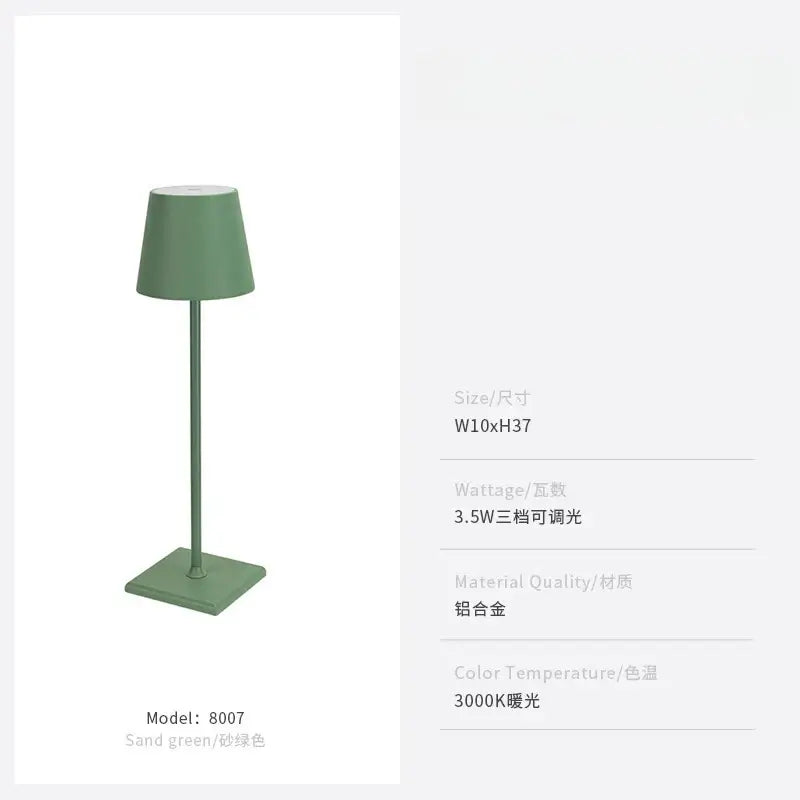 Lampe de table LED tactile DecorBites™ pour la maison, le bureau ou l'hôtellerie avec chargement USB