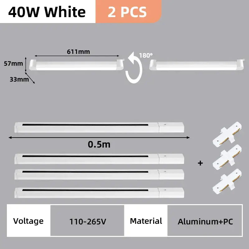 مجموعة إضاءة المسار LED من DecorBites™ لديكور المنزل - مصباح ثريا عصري بنظام سكة