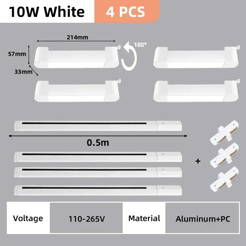 مجموعة إضاءة المسار LED من DecorBites™ لديكور المنزل - مصباح ثريا عصري بنظام سكة