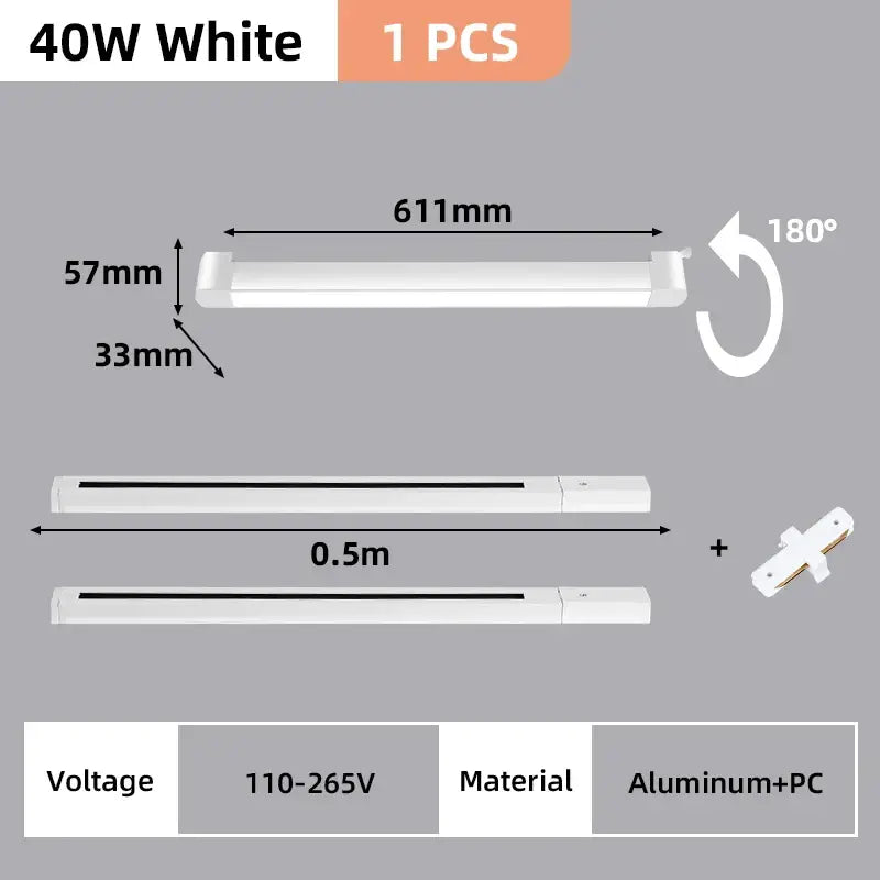 مجموعة إضاءة المسار LED من DecorBites™ لديكور المنزل - مصباح ثريا عصري بنظام سكة