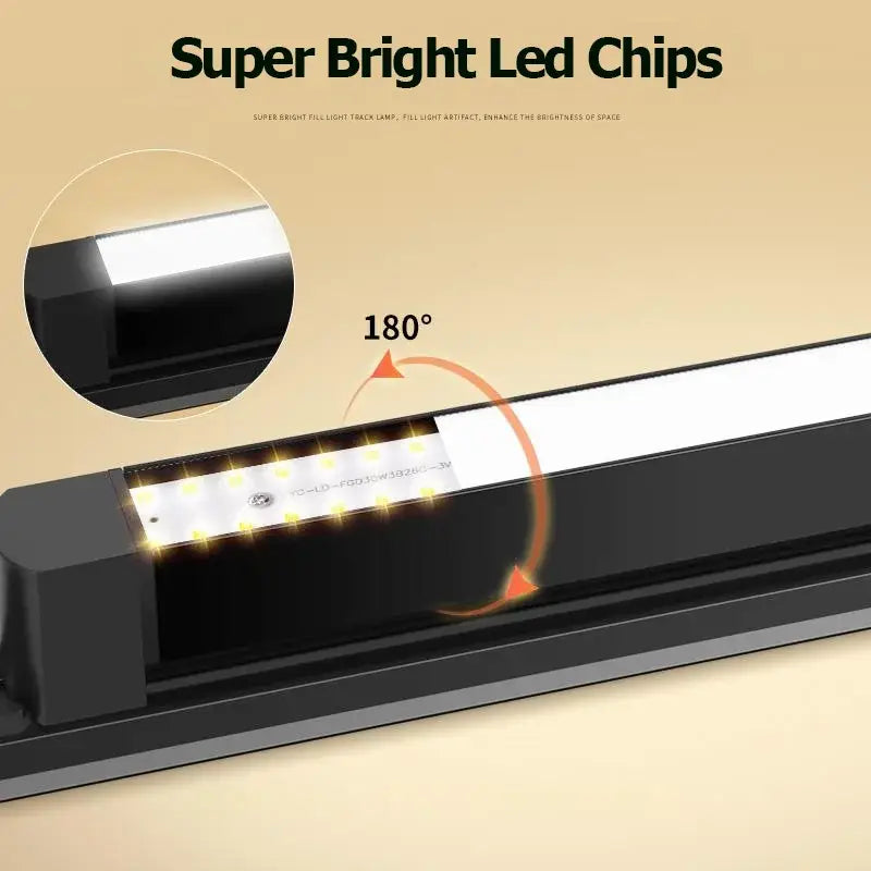 مجموعة إضاءة المسار LED من DecorBites™: مصباح مسار، كشاف ضوئي، وثريا لتزيين المنزل.