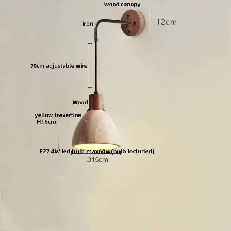 DecorBites™ LED Travertine Stone Wall Lamp - Modern Nordic Stair Light