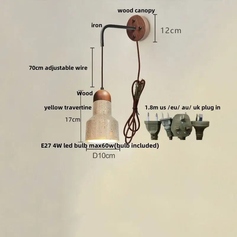 DecorBites™ LED Travertine Stone Wall Lamp - Modern Nordic Stair Light