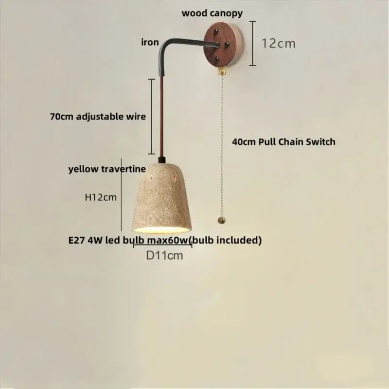 DecorBites™ LED Travertine Stone Wall Lamp - Modern Nordic Stair Light