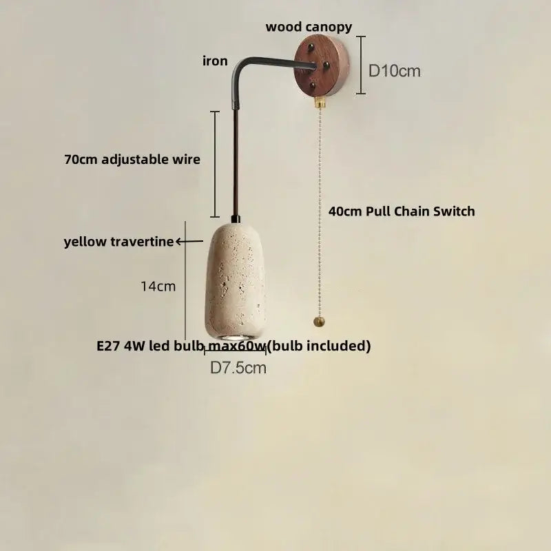 DecorBites™ LED Travertine Stone Wall Lamp - Modern Nordic Stair Light