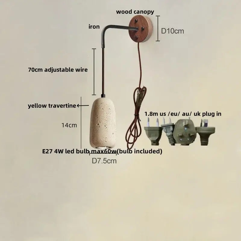 DecorBites™ LED Travertine Stone Wall Lamp - Modern Nordic Stair Light