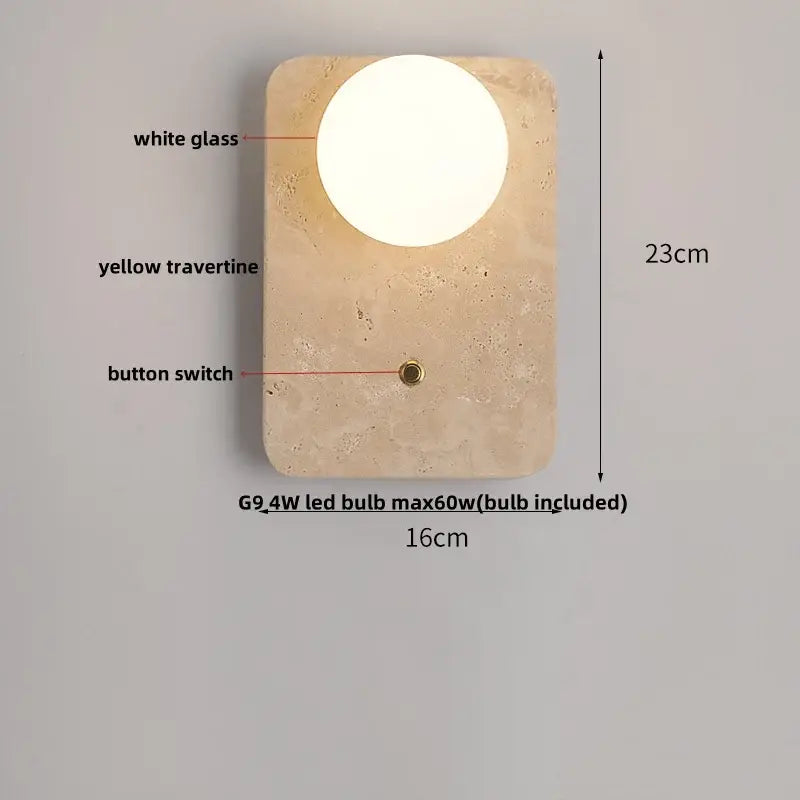 DecorBites™ LED Travertine Wall Light - Natural Yellow Ambiance for Aisle, Study, Porch