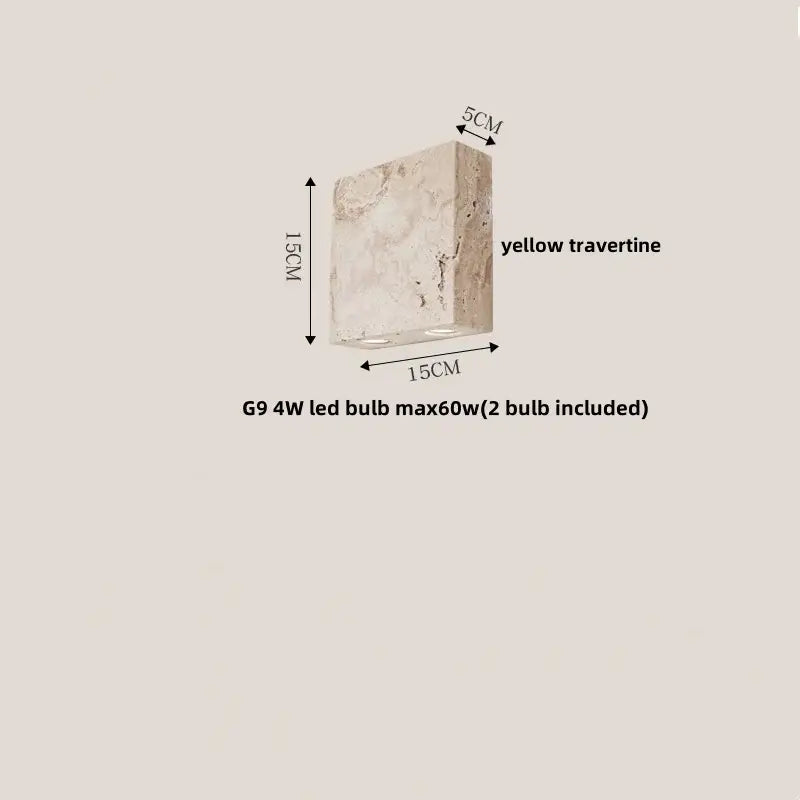 DecorBites™ LED Travertine Wall Light - Natural Yellow Ambiance for Aisle, Study, Porch