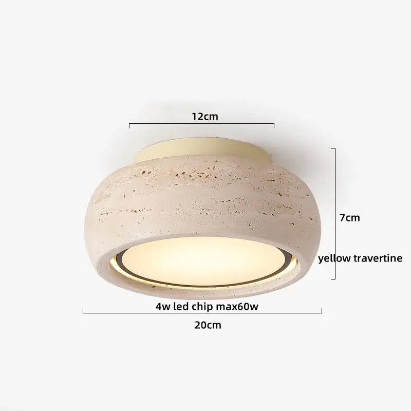 DecorBites™ LED Travertine Wood Ceiling Light Fixture - Modern Nordic Restaurant Balcony Lamp