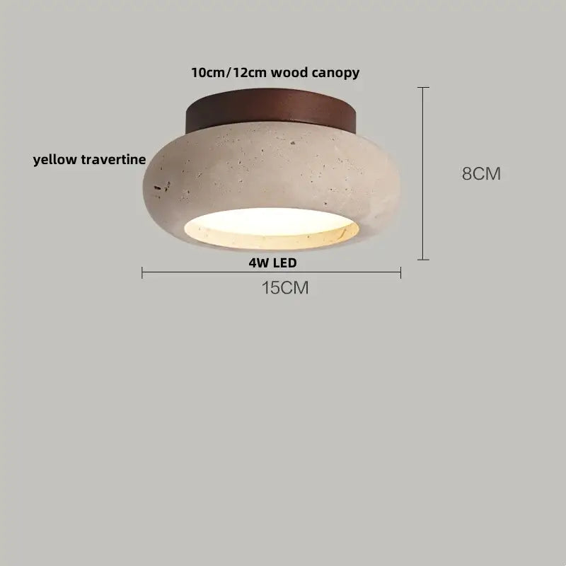 DecorBites™ LED Travertine Wood Ceiling Light Fixture - Modern Nordic Restaurant Balcony Lamp