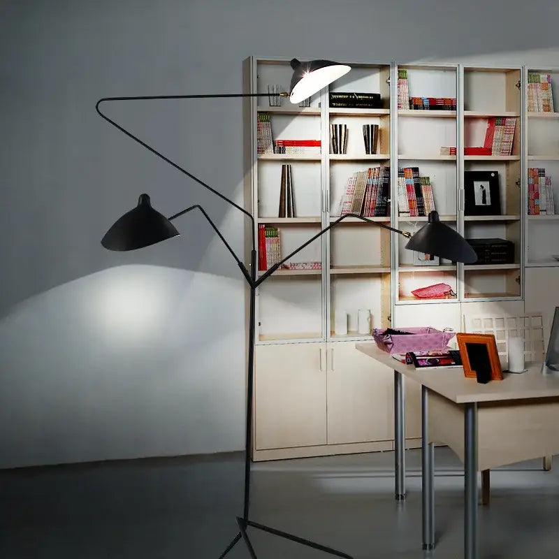 DecorBites™ LED Tripod Floor Lamp Adjustable Spider Arm Standing Light Industrial Loft Decor