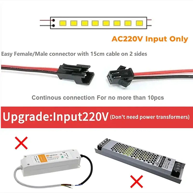 مصباح أنبوبي LED من DecorBites™ SMD2835 بـ 72 لمبة LED إضاءة شريطية لخزانة العرض