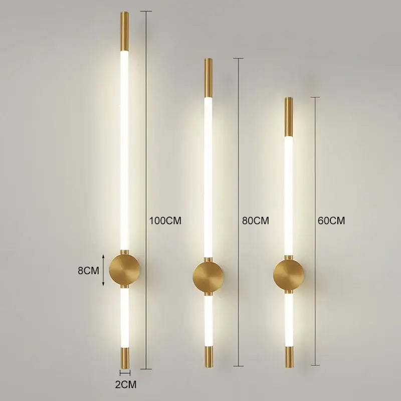 DecorBites™ LED Tube Wall Lights: Black Gold Sconce Fixtures for Bedroom, Living Room, Stairs, Hotel