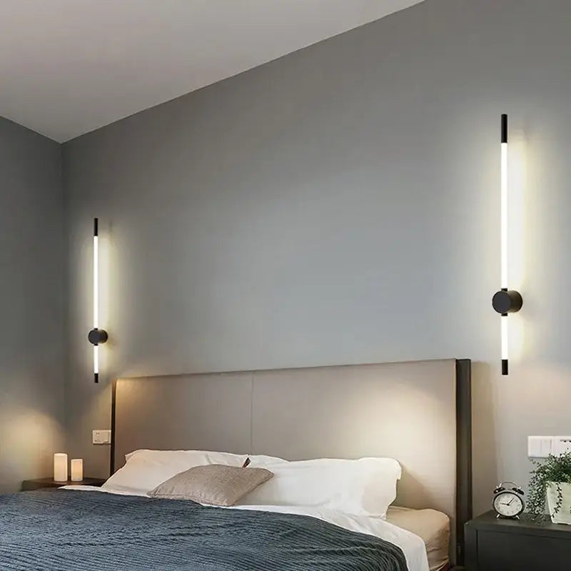 DecorBites™ LED Tube Wall Lights: Black Gold Sconce Fixtures for Bedroom, Living Room, Stairs, Hotel