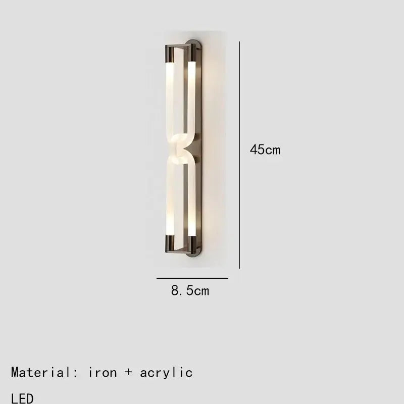 DecorBites™ LED Tube Wall Sconce Gold Black White Metal Acrylic Light Fixture