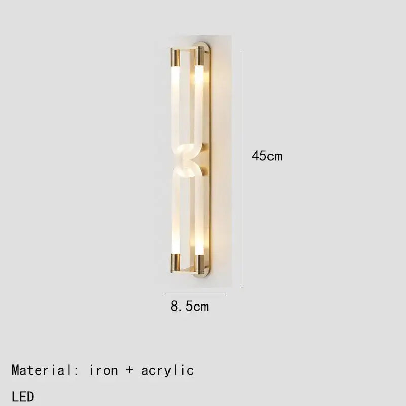 DecorBites™ LED Tube Wall Sconce Gold Black White Metal Acrylic Light Fixture