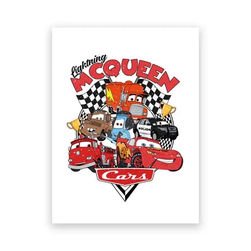 DecorBites™ Lightning McQueen Cartoon Car Art Prints