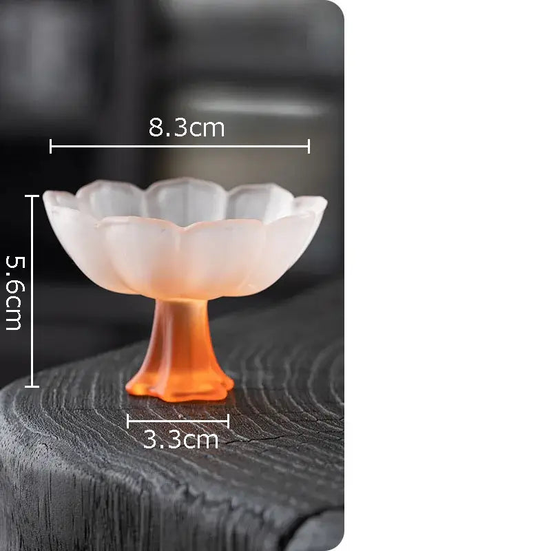 أكواب شاي زجاجية على شكل زهرة اللوتس من DecorBites™ - طقم من قطعتين