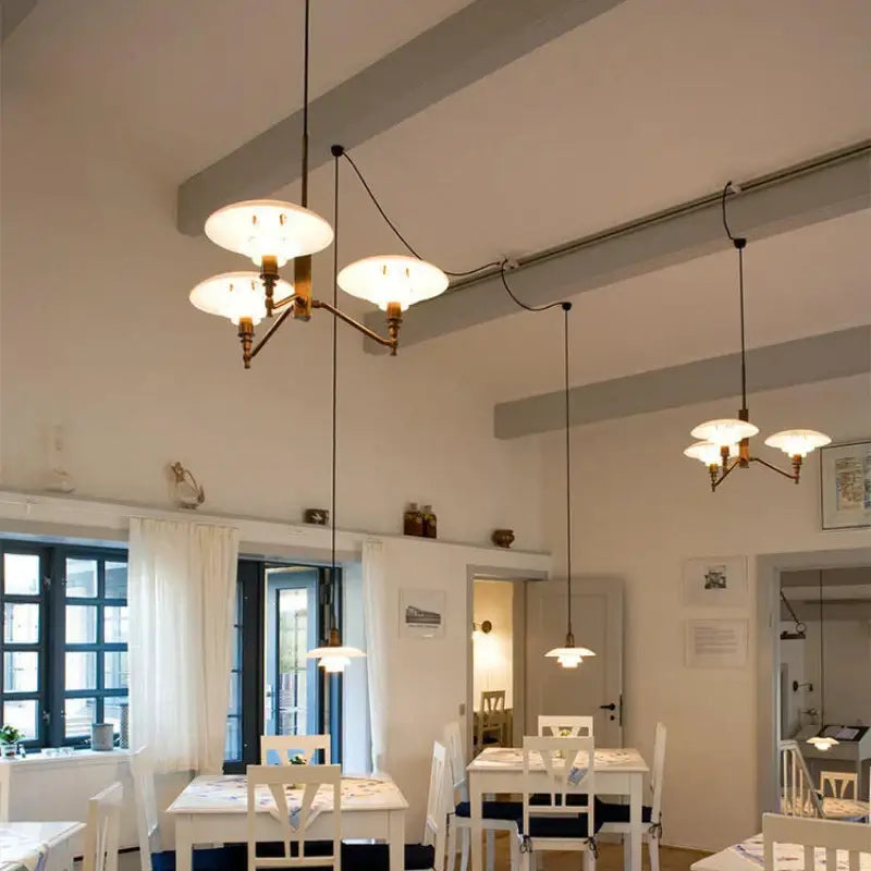 DecorBites™ Lotus Glass Chandelier PH Pendant Light Classic Nordic Dining Room Bedroom Lamp