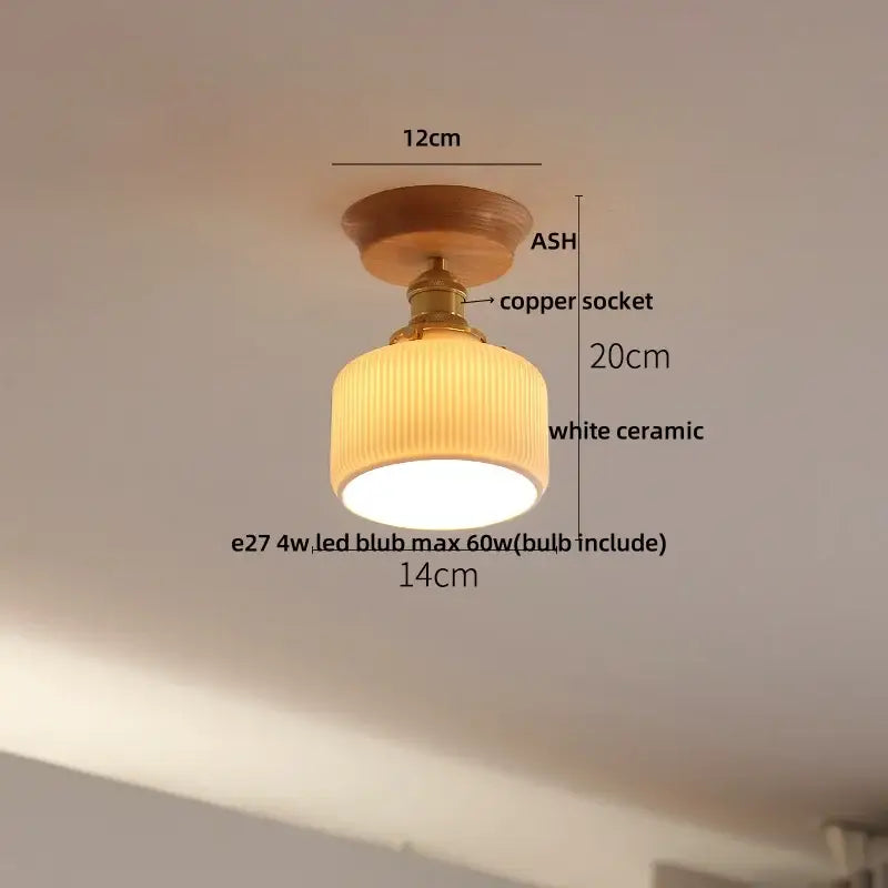 DecorBites™ Lotus Glass LED Ceiling Light with Copper Base - Modern Nordic Design