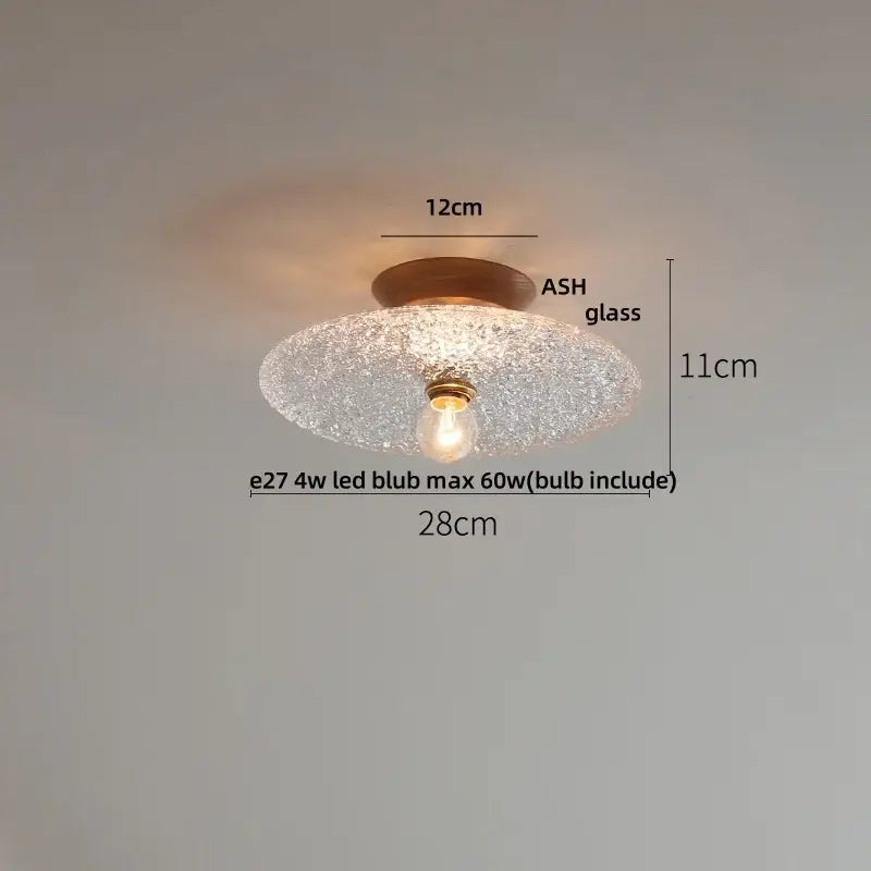 DecorBites™ Lotus Glass LED Ceiling Light with Copper Base - Modern Nordic Design