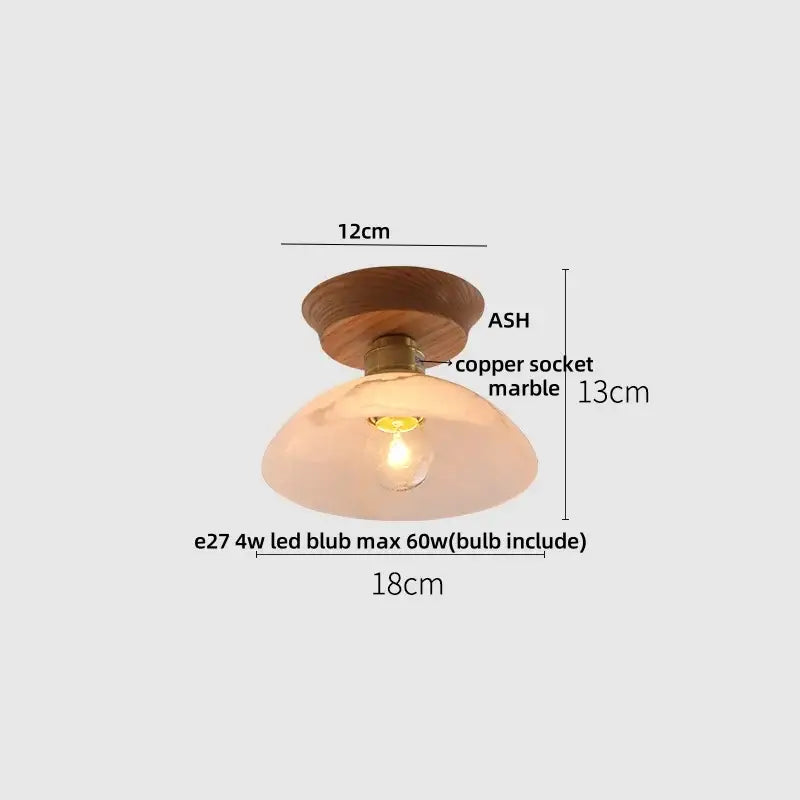 DecorBites™ Lotus Glass LED Ceiling Light with Copper Base - Modern Nordic Design