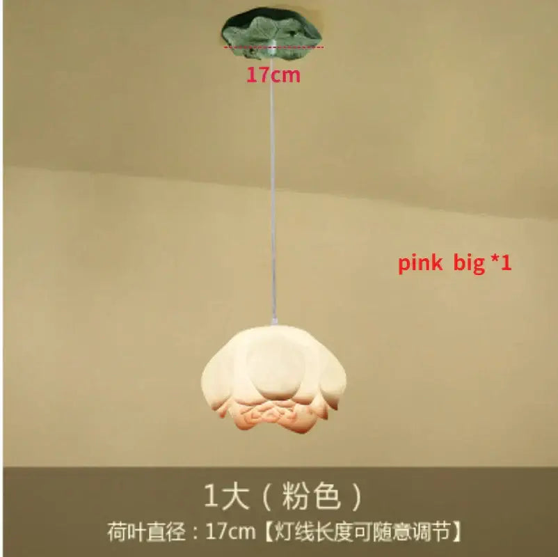 DecorBites™ Lotus Glass Pendant Lamp: Elegant Pink Lotus Lighting for Home Decor