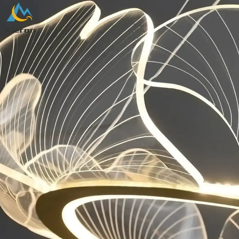 DecorBites™ Lotus Leaf Acrylic LED Chandelier Pendant Light for Dining Room, Bedroom, Living Room