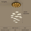 DecorBites™ ثريا لوتس ليف أكريليك نورديك LED للمطاعم وغرف المعيشة والفنادق والفلل