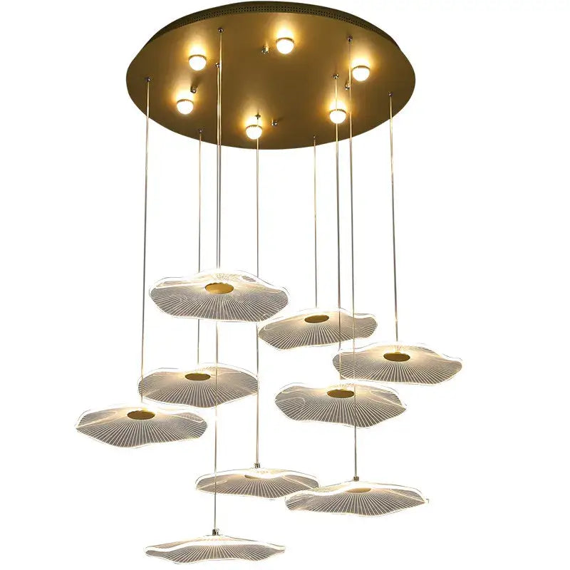 DecorBites™ ثريا لوتس ليف أكريليك نورديك LED للمطاعم وغرف المعيشة والفنادق والفلل