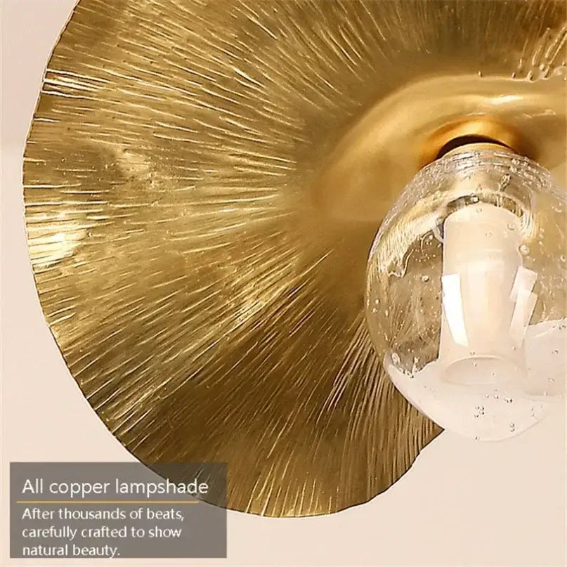 DecorBites™ Lotus Leaf Brass Pendant Lamp for Minimalist Living Room and Dining Room