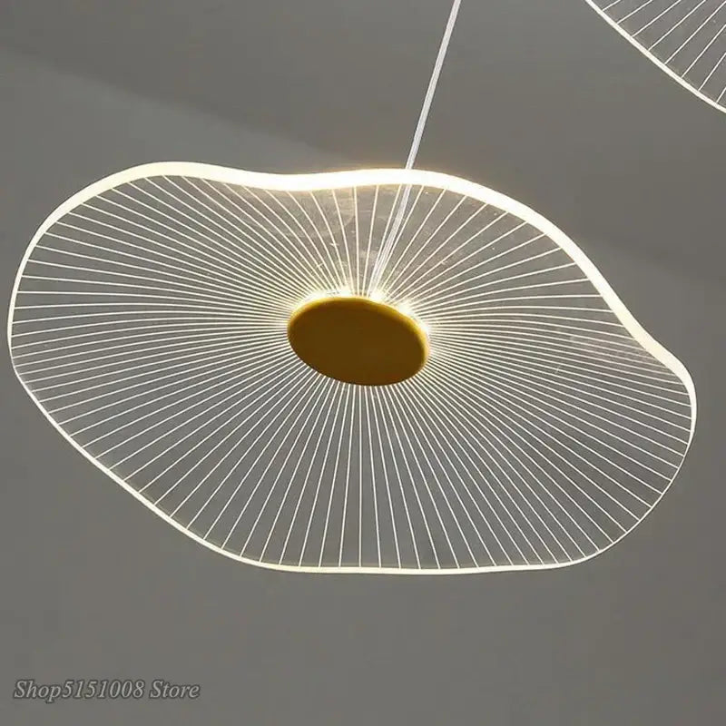 DecorBites™ ثريا ورق اللوتس: مصباح LED معلق عصري فاخر من الأكريليك للفيلا والفندق وغرفة المعيشة