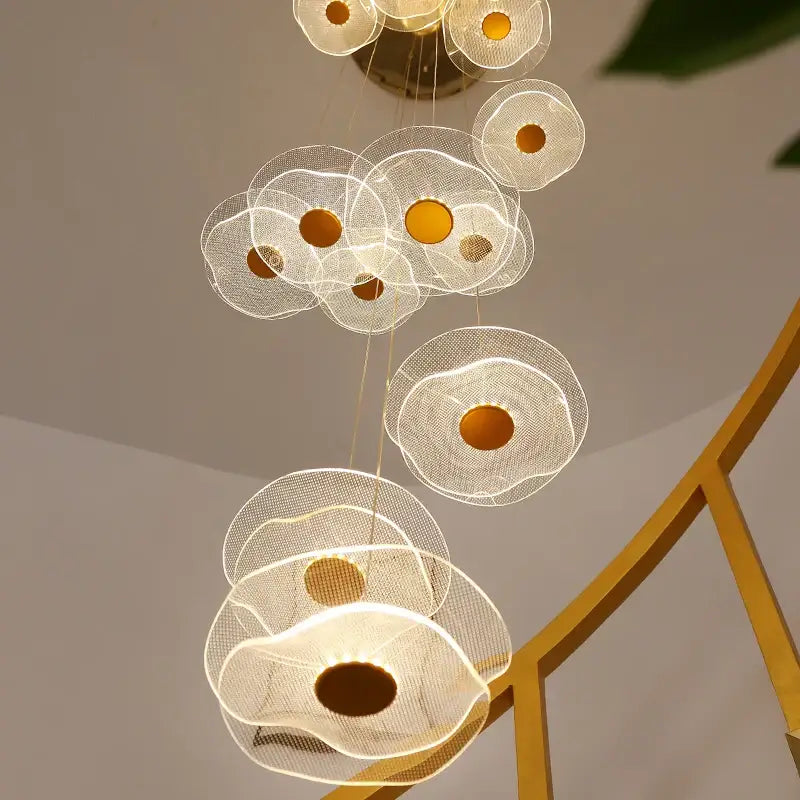 DecorBites™ Lotus Leaf Chandelier: Modern Nordic Design for Living Room, Bedroom, Attic.
