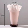 DecorBites™ Lotus Leaf Edge Glass Vase: Table Flower Arrangement Room Decor Aesthetic