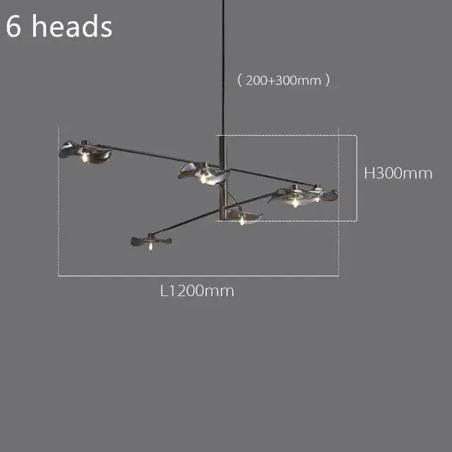 DecorBites™ Lotus Leaf Glass Ceiling Chandelier for Bedroom Living Room Hall Lighting