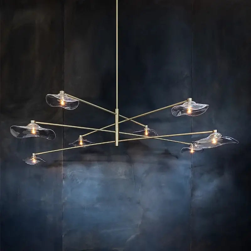 DecorBites™ Lotus Leaf Glass Ceiling Chandelier for Bedroom Living Room Hall Lighting