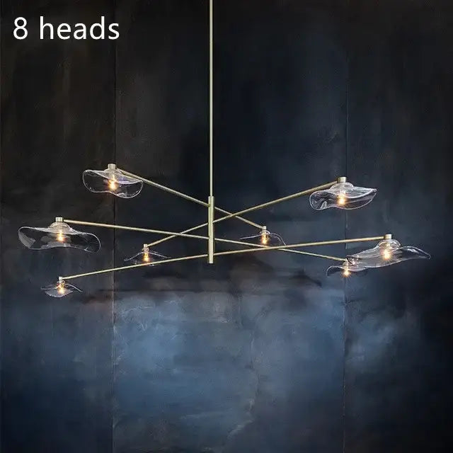 DecorBites™ Lotus Leaf Glass Ceiling Chandelier for Bedroom Living Room Hall Lighting