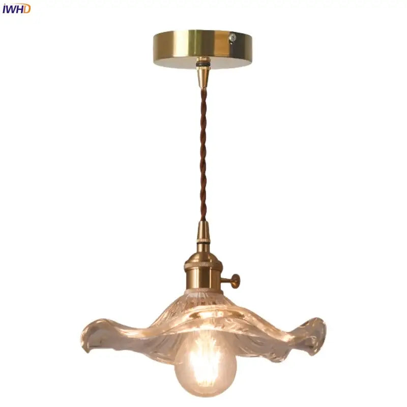 DecorBites™ Lotus Leaf Glass LED Pendant Light - Japanese Style Loft Bar Living Dining Bedroom