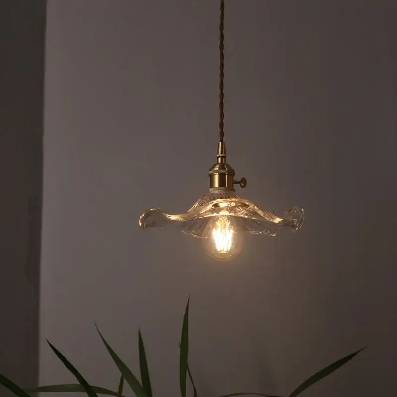 DecorBites™ Lotus Leaf Glass LED Pendant Light - Japanese Style Loft Bar Living Dining Bedroom