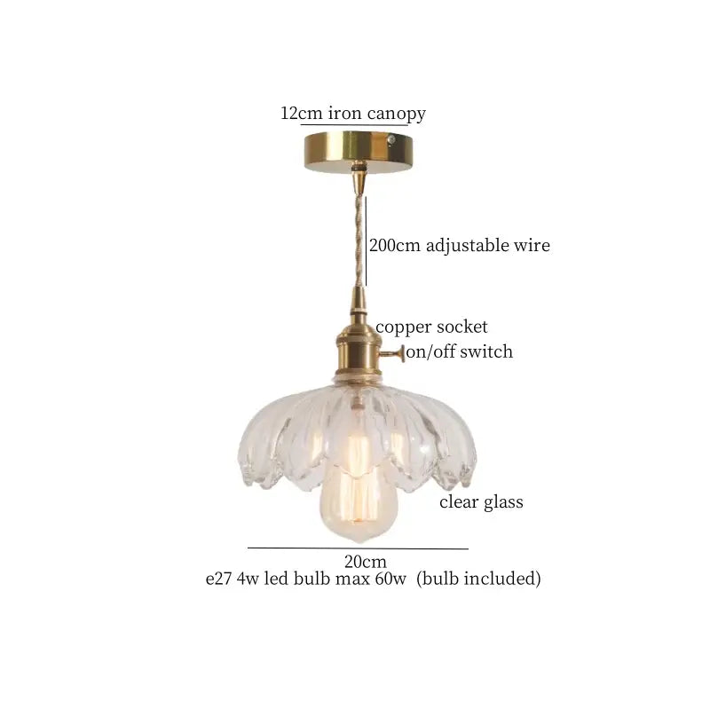 DecorBites™ Lotus Leaf Glass LED Pendant Light - Japanese Style Loft Bar Living Dining Bedroom