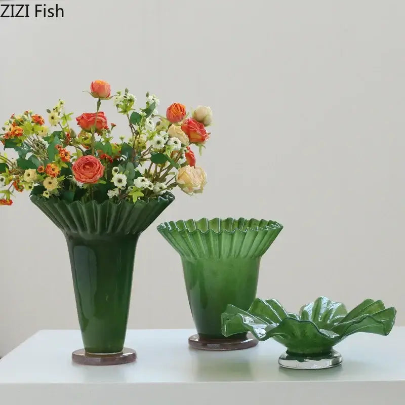 DecorBites™ Lotus Leaf Glass Vase: Elegant Table Decor & Plant Pot for Room Aesthetic