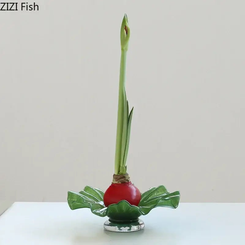 DecorBites™ Lotus Leaf Glass Vase: Elegant Table Decor & Plant Pot for Room Aesthetic