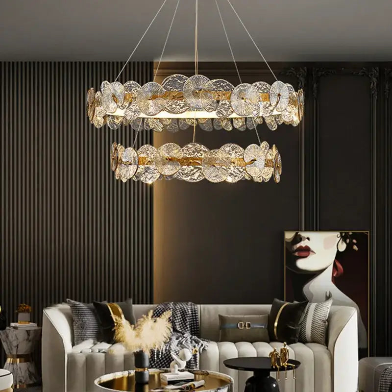 DecorBites™ Lotus Leaf LED Chandeliers for Living Room Bedroom Dining Table Kitchen Lighting Fixtures