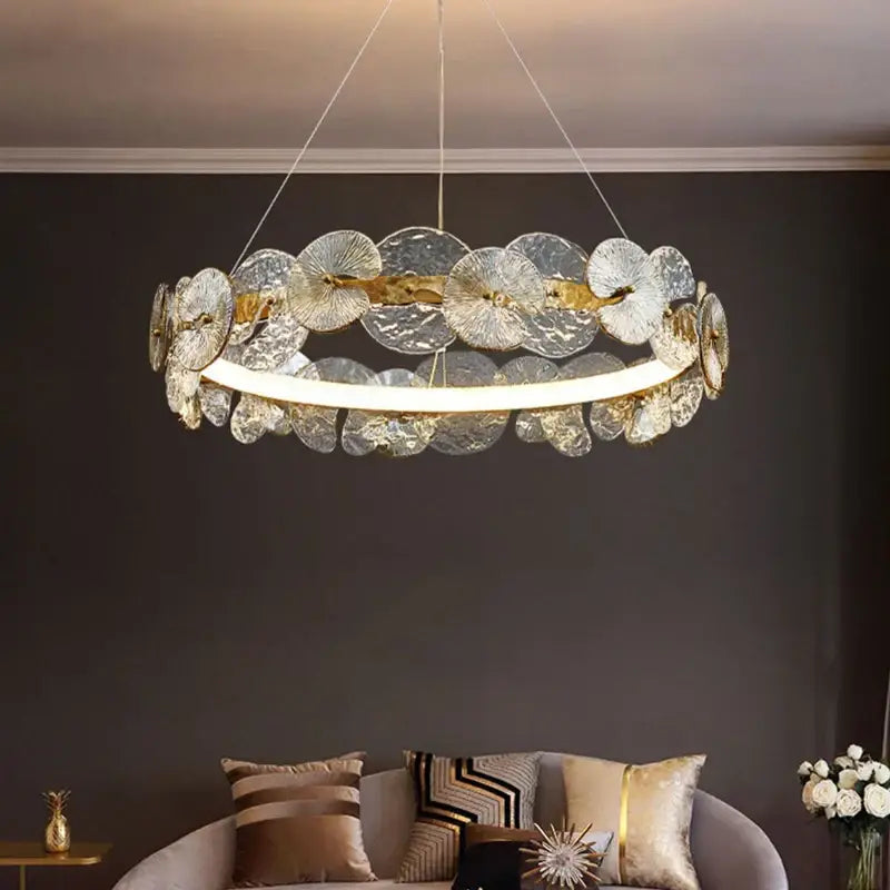 DecorBites™ Lotus Leaf LED Chandeliers for Living Room Bedroom Dining Table Kitchen Lighting Fixtures